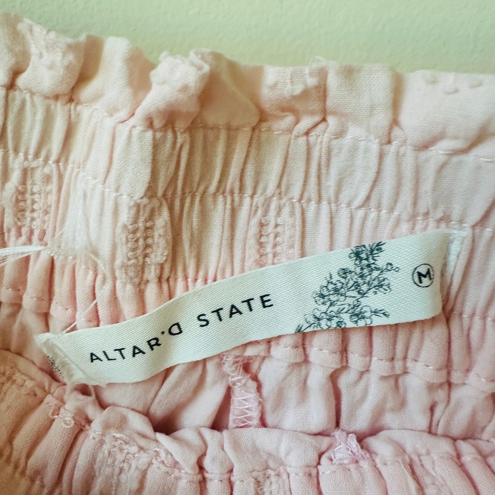 Altar'd State Pink Winslow Lace Tiered Shorts Skirt Size Medium - Picture 4 of 8